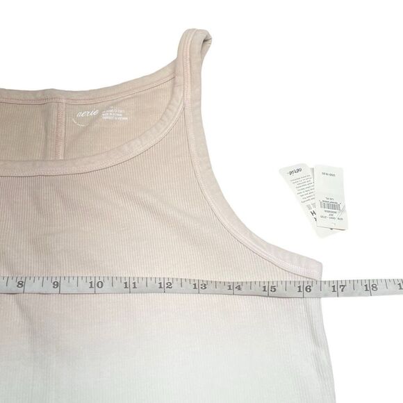 Aerie No BS Dip Dyed Ombre Tan and White Ribbed Tank - Picture 7 of 9